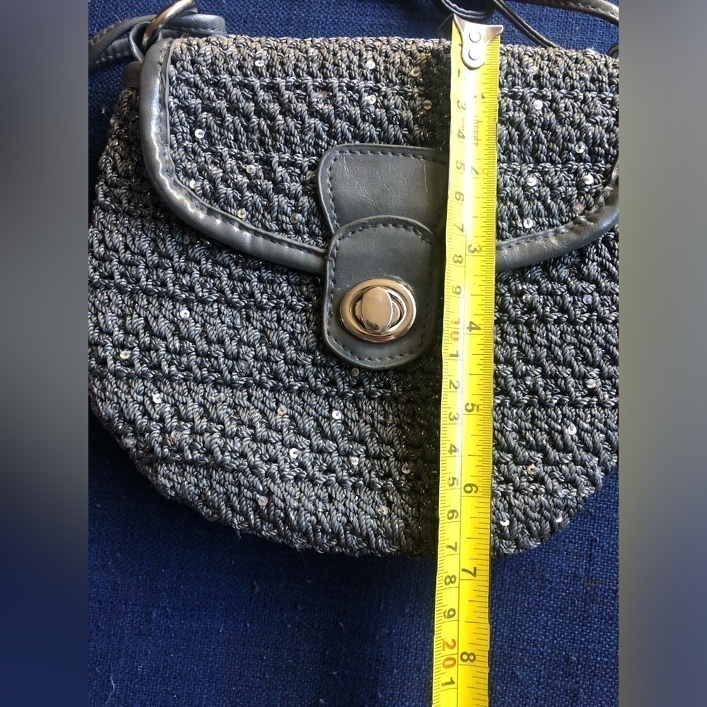 The Sak Originals Gray and Silver Crochet and Sequin Shoulder Bag - Picture 9 of 13